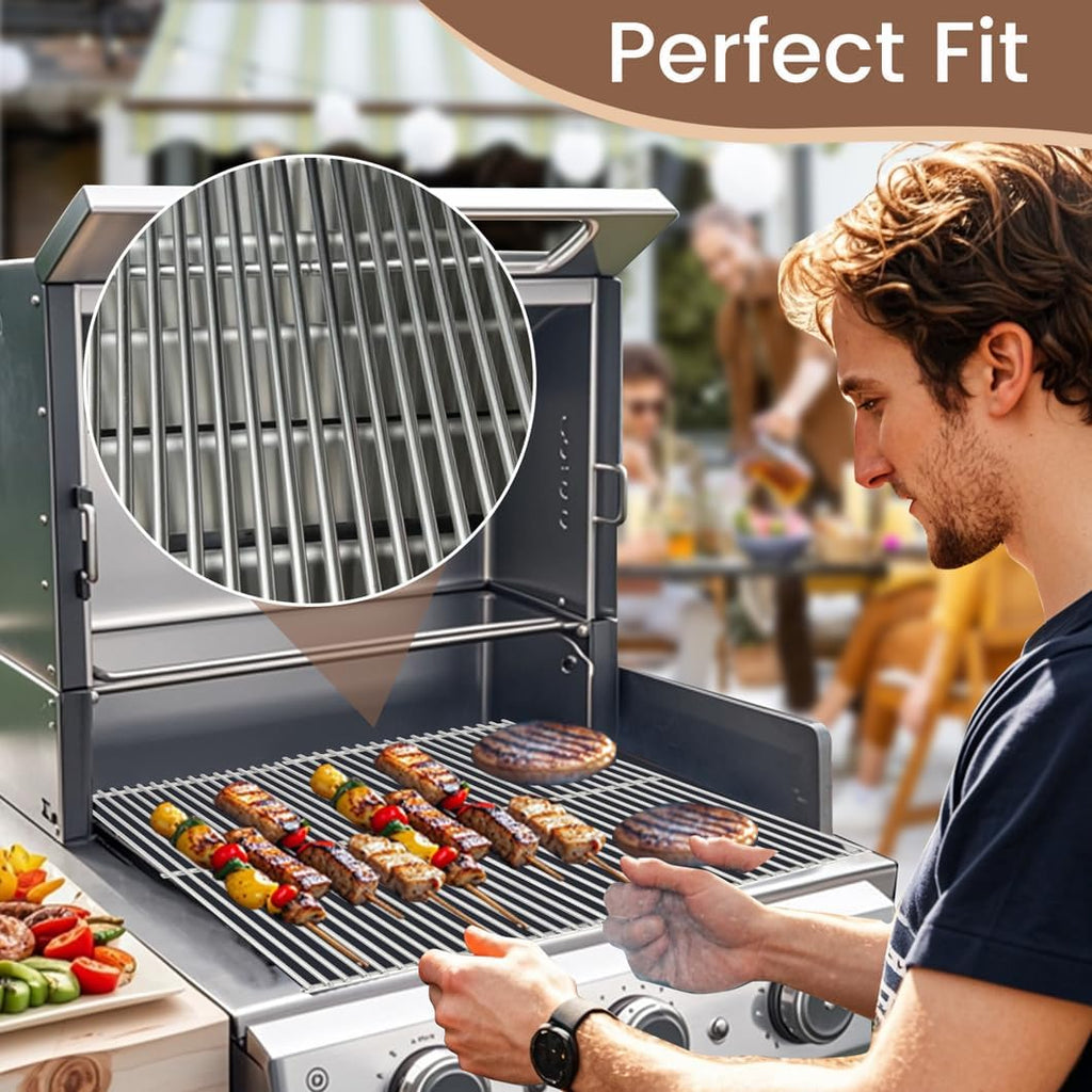 SF027C (3-Pack) 17 3/4" Stainless Steel Cooking Grid for Kenmore 148.16156210, 148.1637110; Master Forge 3218LT, 3218LTM, 3218LTN, DG0576CC, E3518-LP, L3218; Perfect Flame SLG2007D