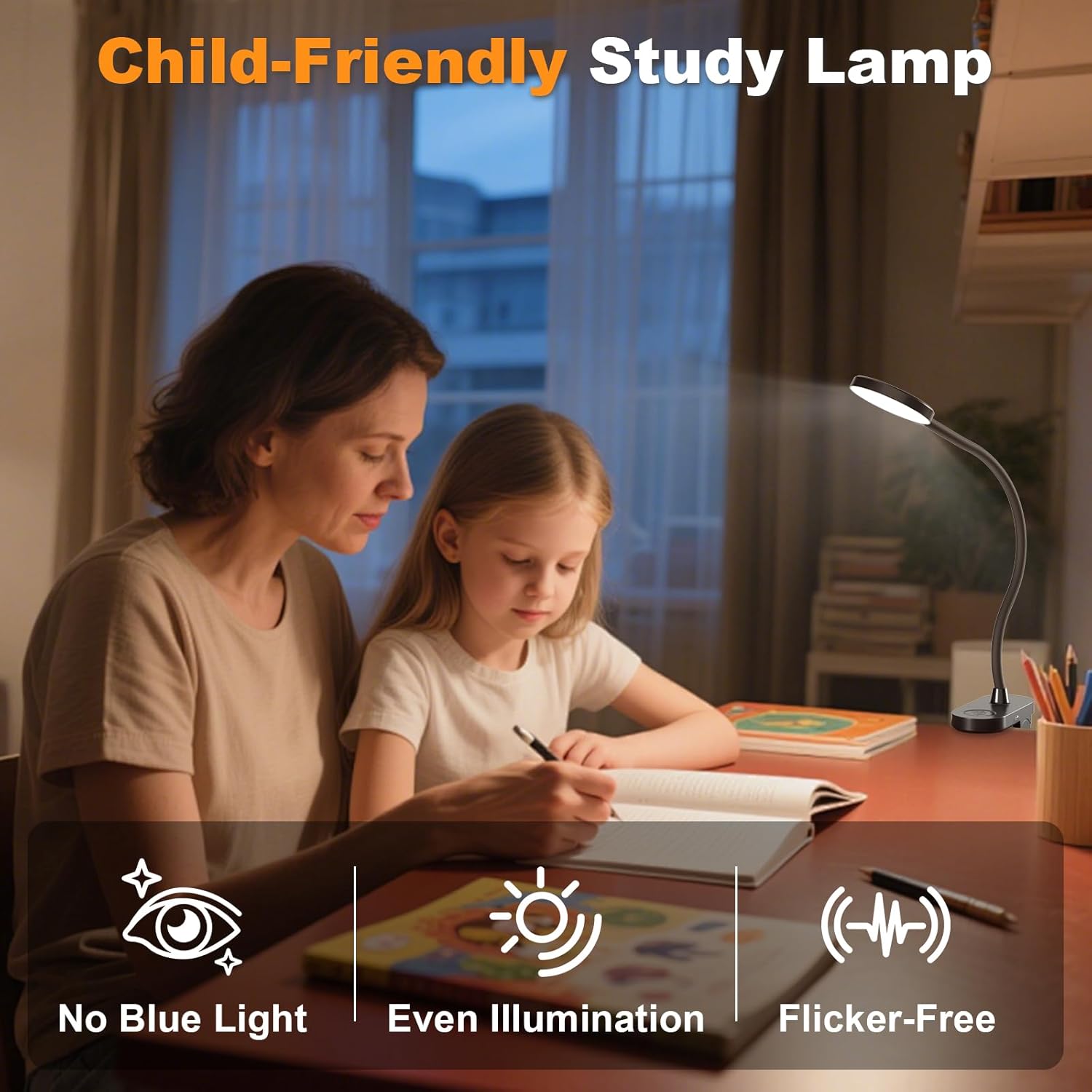 Rechargeable Clip on Light for Bed, 61 LED Cordless Reading Lamp with 3 Color Modes & 10 Brightness Levels, Portable and Flexible Book Light Clamp on Office Desk Bunk Bed Dorm Headboard (Black/3.5'')