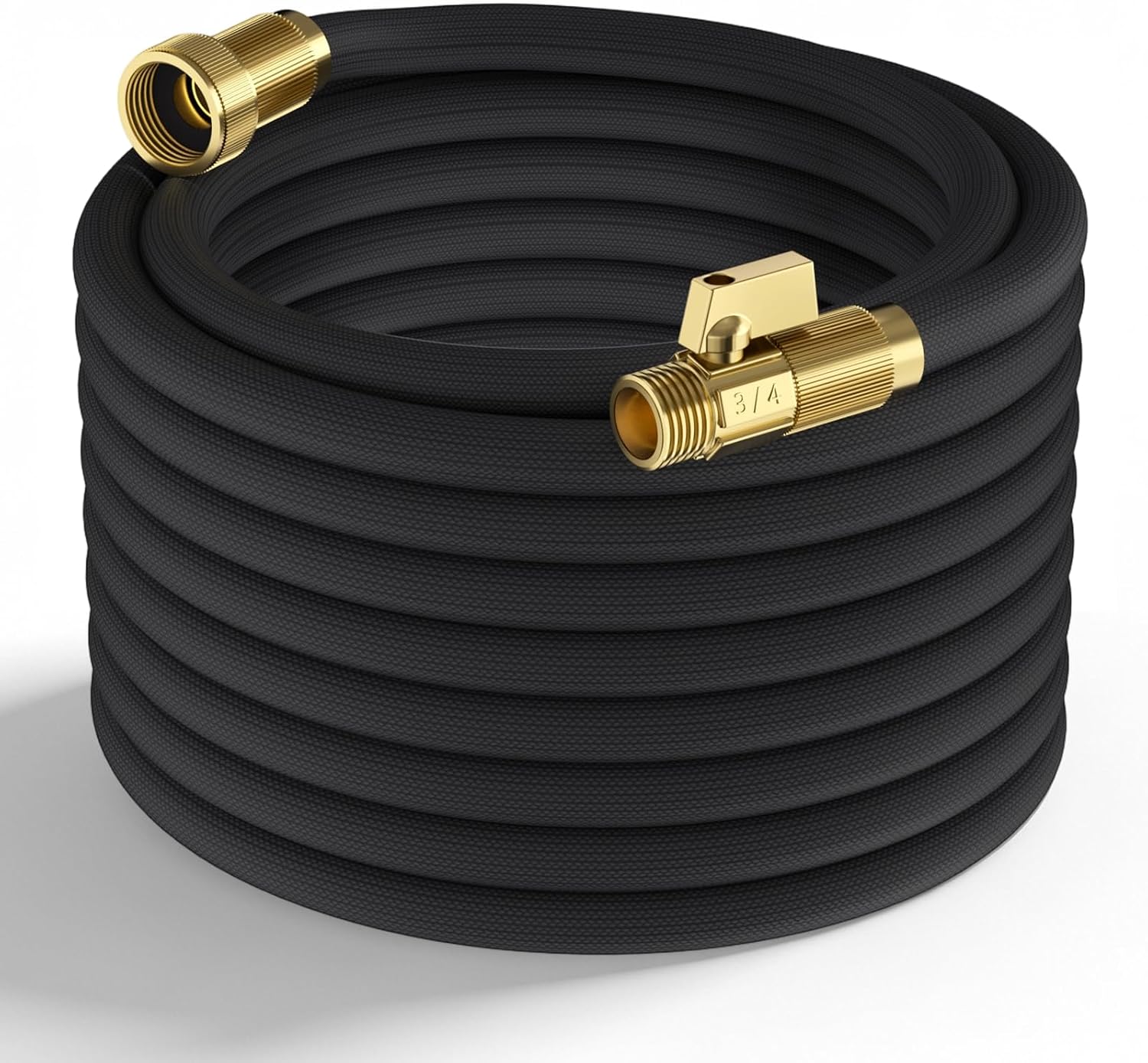100ft Garden Hose – Lightweight & Flexible Water Hose, Leak-Proof Fabric & Non-Expandable with Shut-Off Valve for Yard, Outdoor Watering, Car Wash & RV