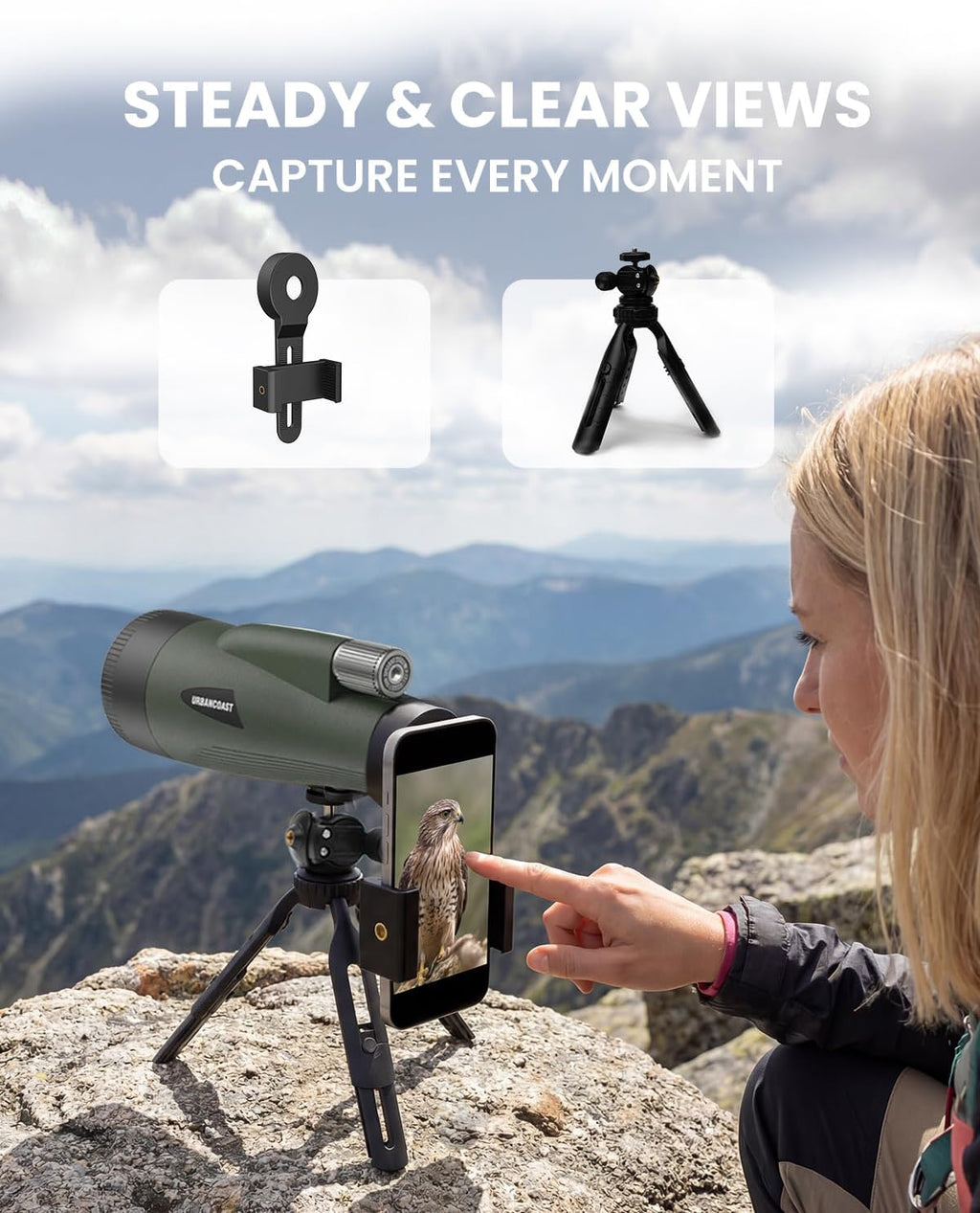 15x65 Monoculars for Adults High Powered 65mm Waterproof Fogproof Telescope