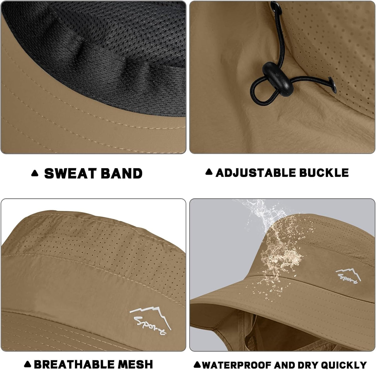 Rosoz Sun Hat for Men Women with Neck Flap& Removable Face Cover Wide Brim