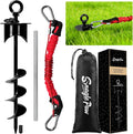 Snagle Paw Dog Tie Out Stake with Lock-Cap,Heavy Duty Dog Stakes for Outside/Yard/Camping with Shock Absorbing Bungee Tether,360°Swivel Rust Proof Ground Anchor for Dog Cable,Leash,Chain,up to 360 Lbs