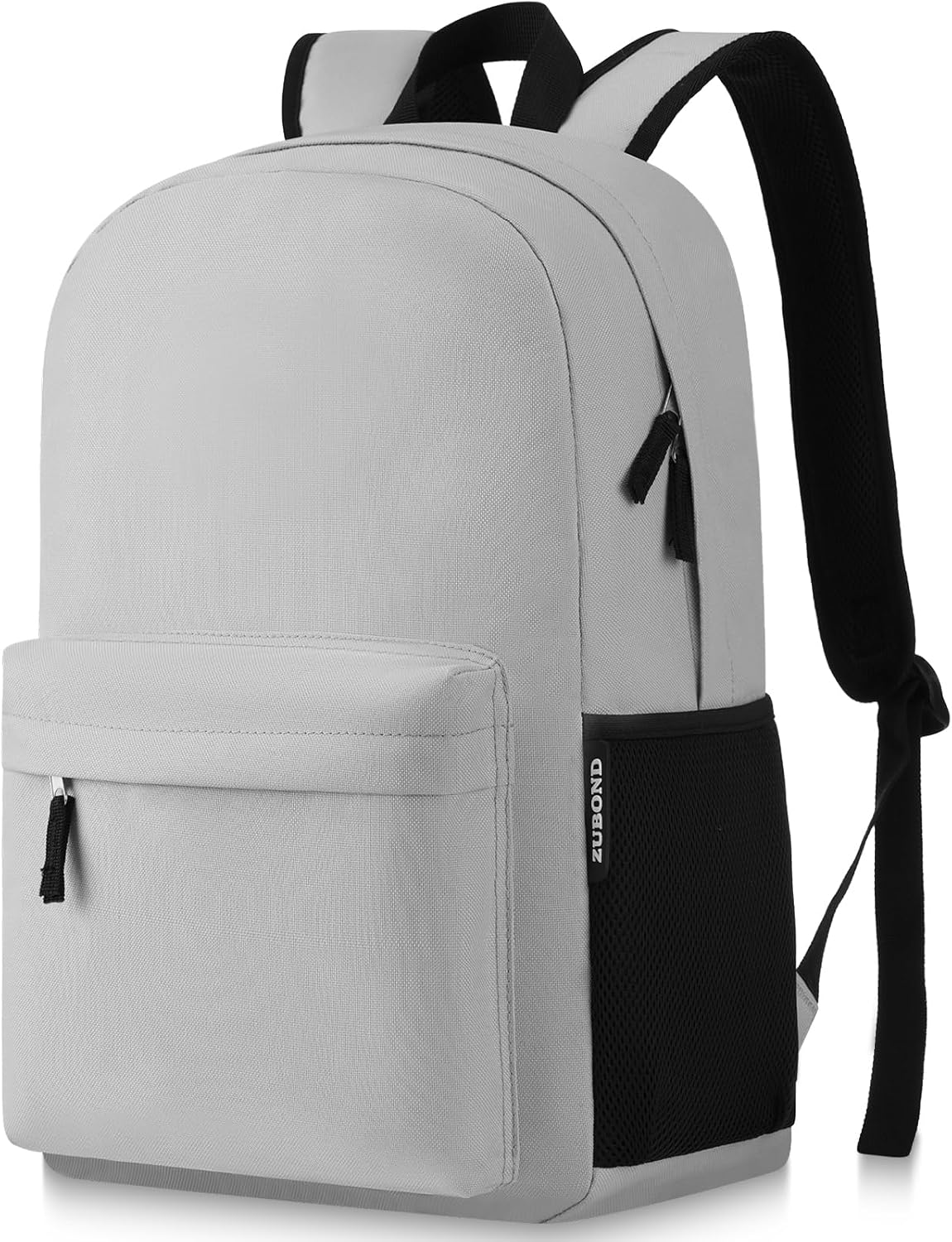 ZUBOND Unisex Black Backpack for School & Travel - Lightweight Laptop Backpack Fits 15.6 Inch Notebook, Water Bottle Pocket - Ideal for Teens, College Students, Adults