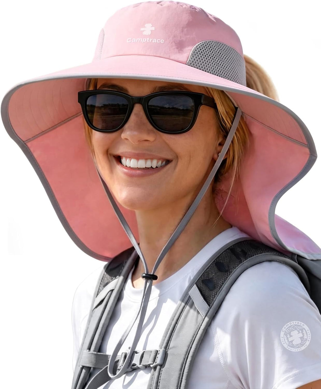Camptrace Sun Hats for Women Men with Neck Flap UV Protection Wide Shade