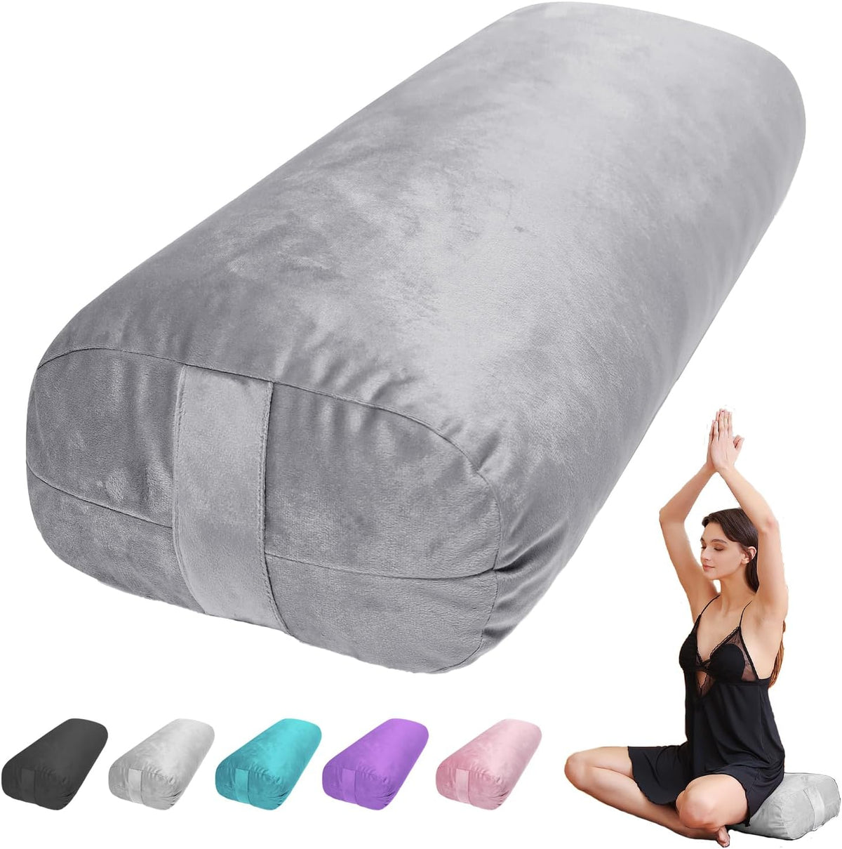 Yoga Bolster Pillow for Restorative & Yin Yoga, Meditation Cushion