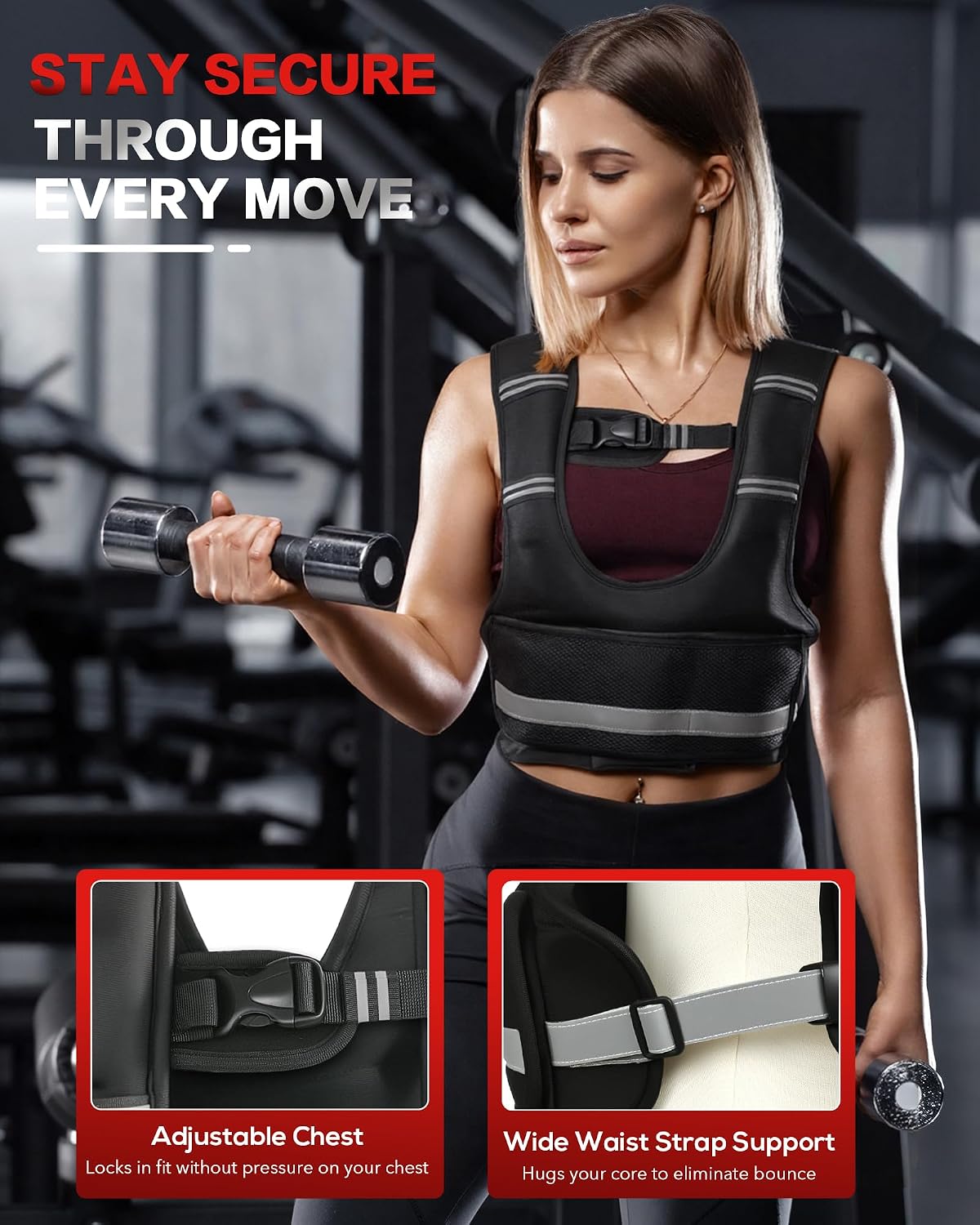 Weighted Vest for Women & Men with U-Shaped Breathable Design