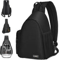 Cwatcun Sling Camera Bag, Camera Shoulder Crossbody Backpack, DSLR/SLR/Mirrorless Camera Case, Shockproof Photography Camera Chest Bag with Tripod Holder, Compatible with Canon/Nikon/Sony/Fuji
