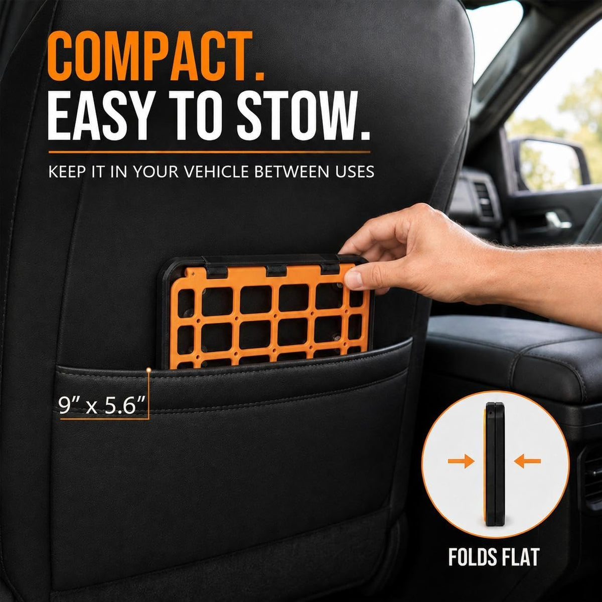MOLLE Folding Table for Vehicle - Powerful Magnetic Mount (A)