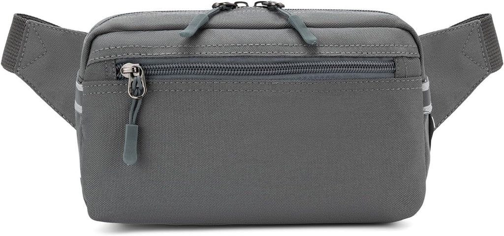 Mini Hiking Waist Bag, 3-Pocket 1.7L RFID Blocking Fanny Pack for Men Women (Grey)
