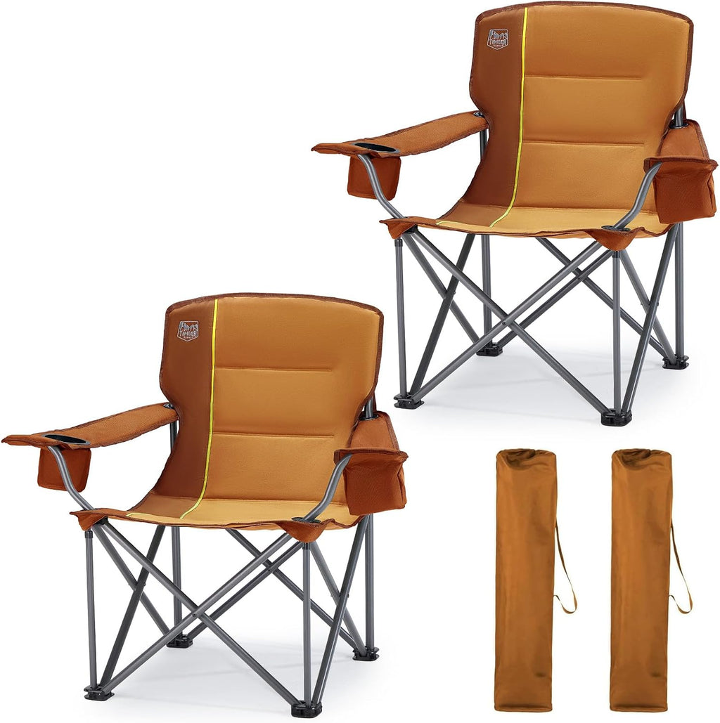 TIMBER RIDGE 2 Pack Oversized Folding Camping Chair for Adults