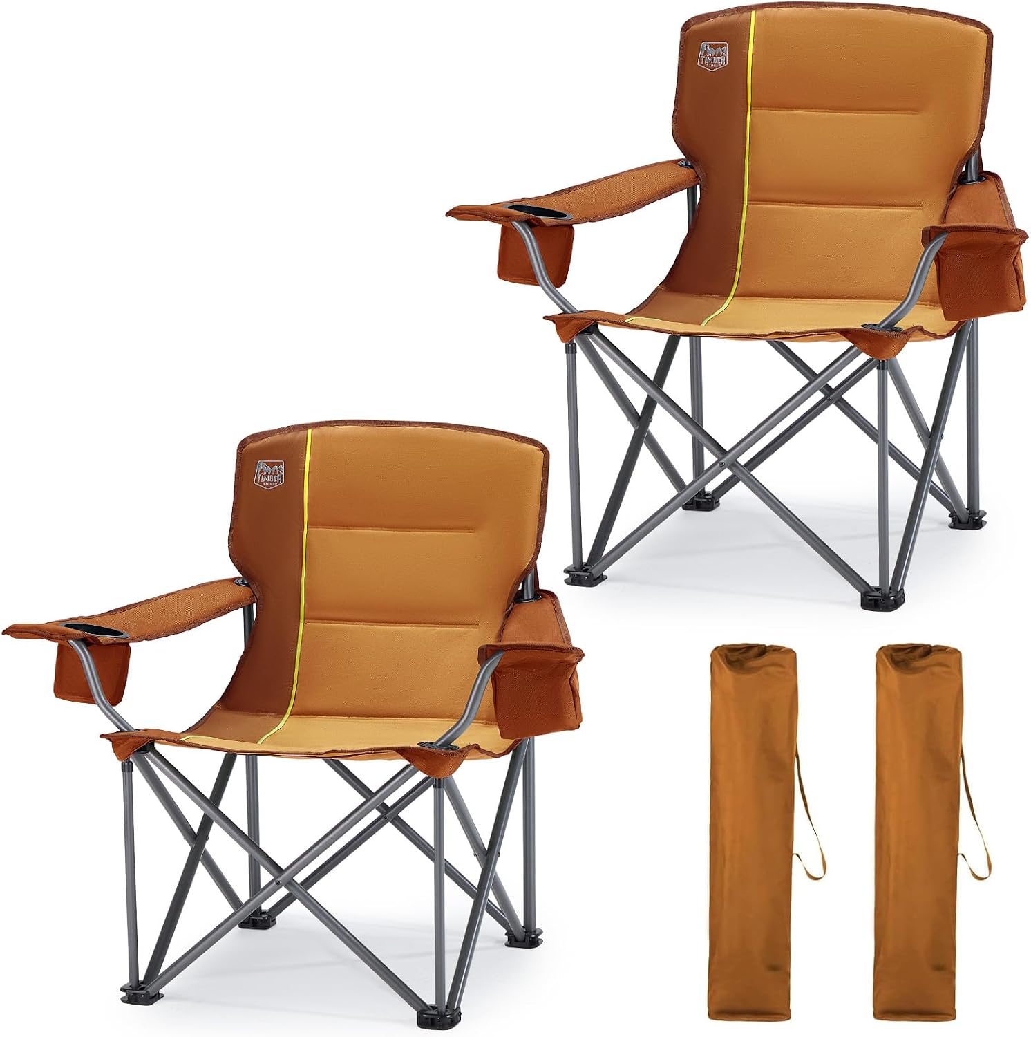 TIMBER RIDGE 2 Pack Oversized Folding Camping Chair for Adults