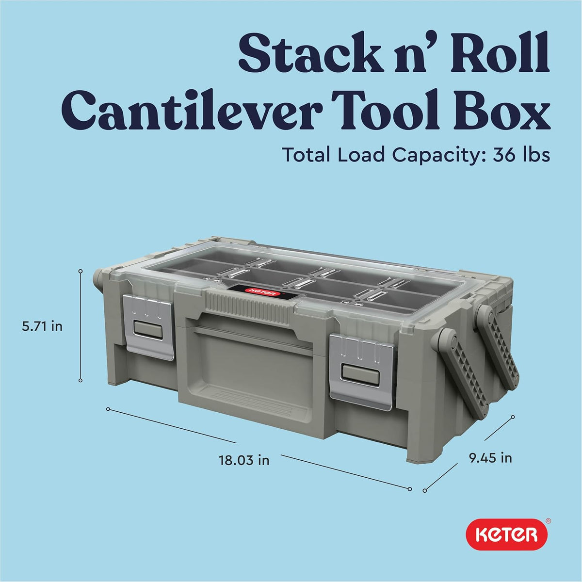 18" Camp & Trail Gear Organizer, Heavy-Duty Cantilever Storage Box