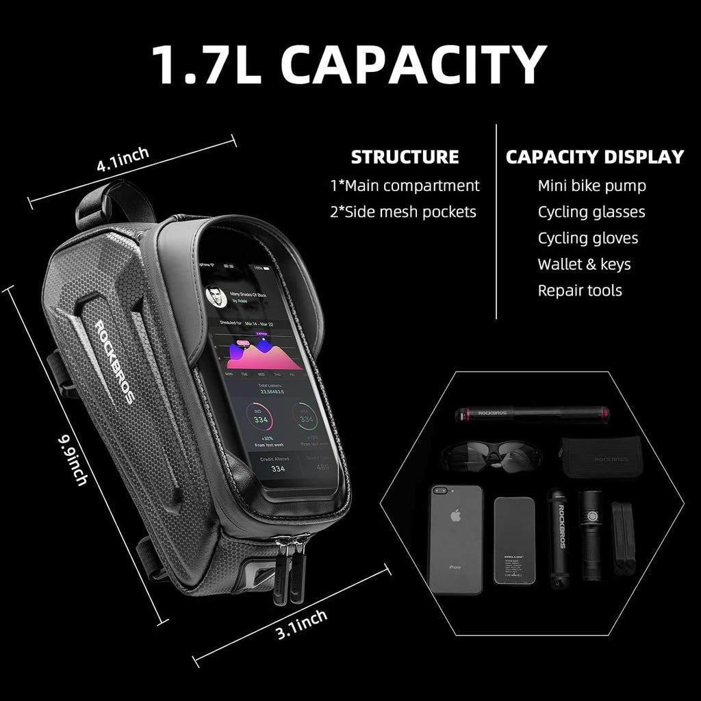 ROCKBROS Bike Phone Bag Waterproof EVA Hard Shell Water-resistant