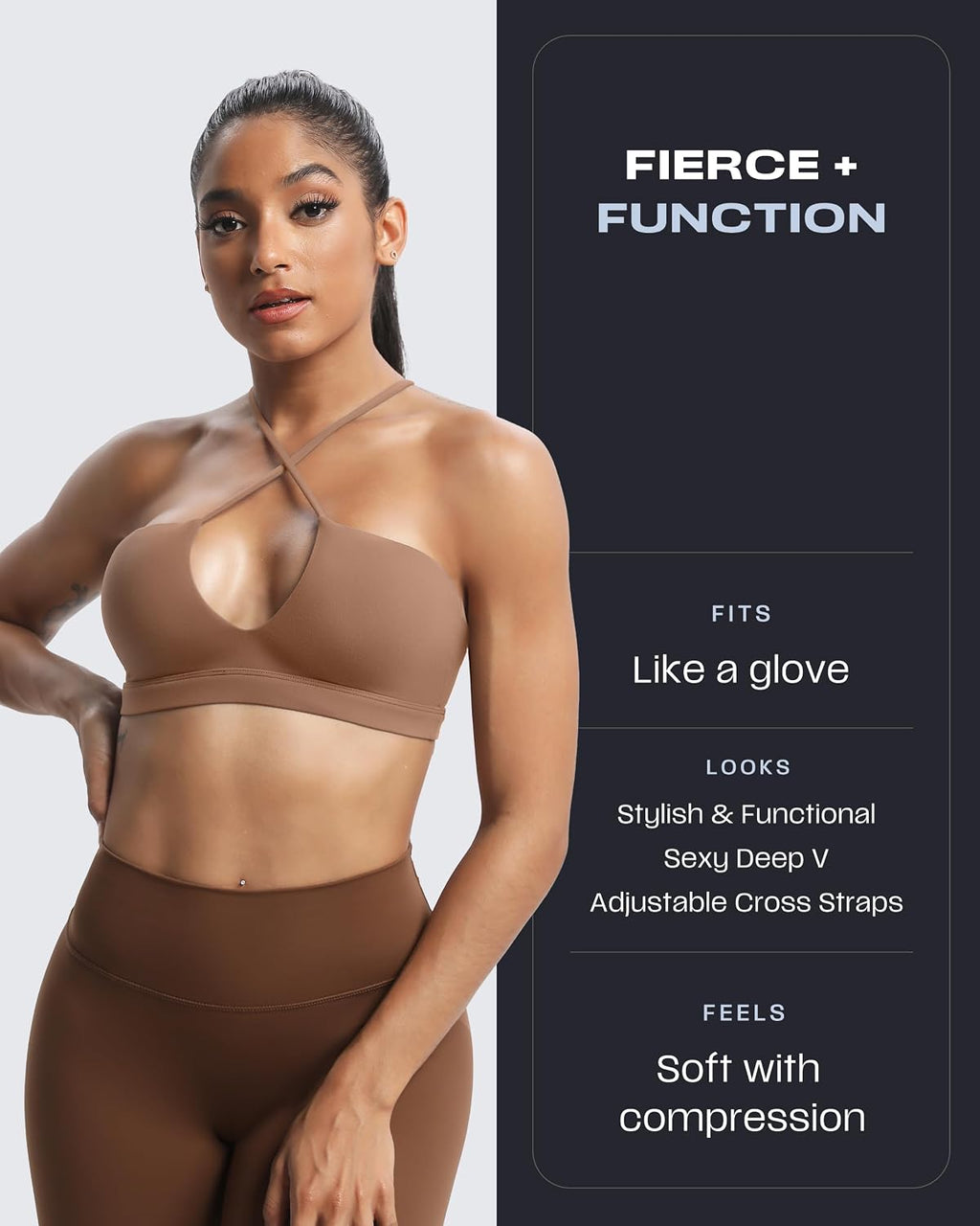 Aoxjox Women's Jamie Deep V Sports Bra