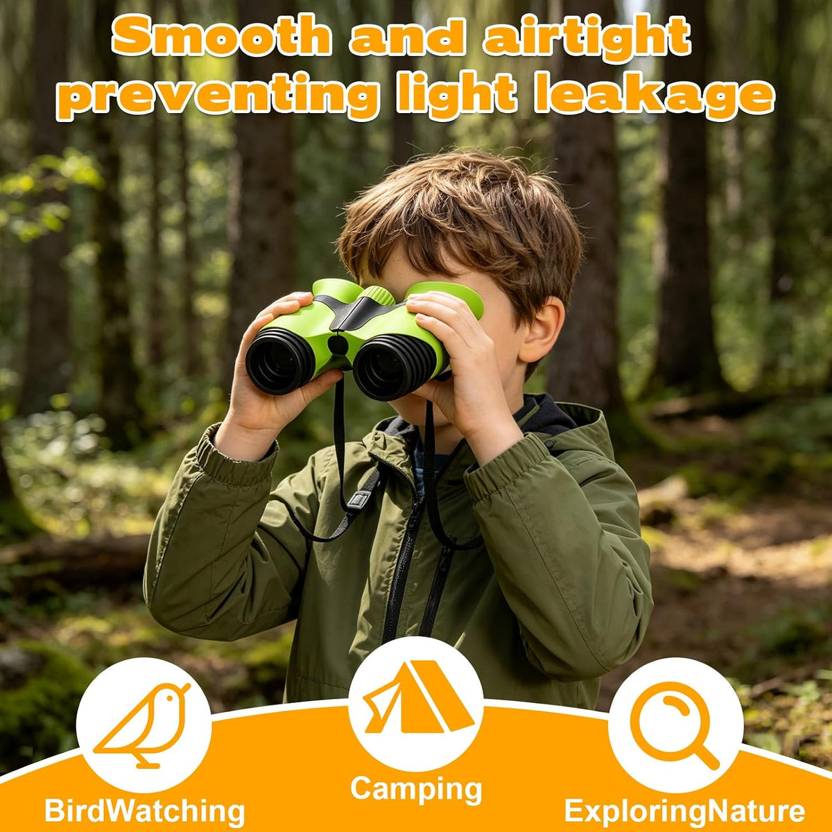 Kids Binoculars 8x21 for Girls/Boy, Shockproof Compact Binoculars with Soft Eye Protection, High Resolution Optics, Lightweight Toy for Bird Watching, Camping, Hiking, Ideal Gift for Ages 3-12 (Pink)