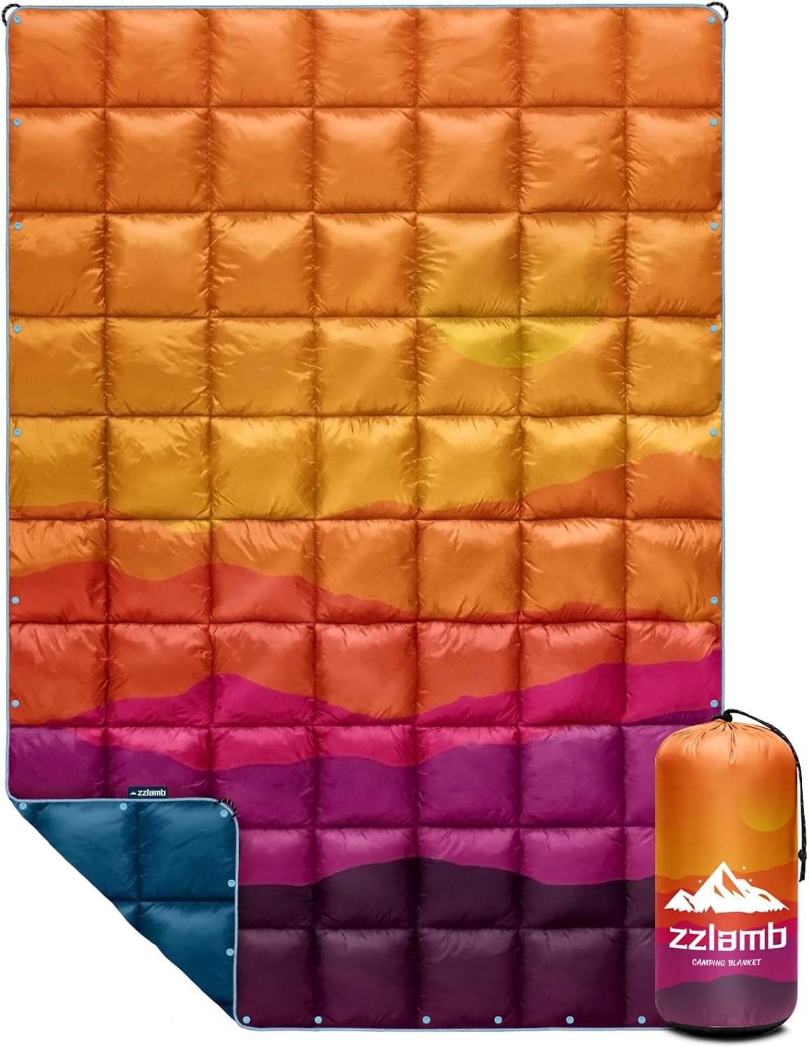 zzlamb Outdoor Puffy Camping Blanket, Down Alternative Camp Quilt