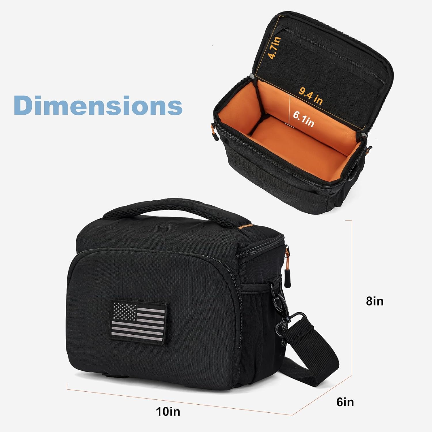 Vogano Camera Bag Protective Covers Photography Shoulder Bag Compatible for Nikon, Canon, Sony DSL/SLR/Mirrorless Equipment Travel Waterproof (Black)