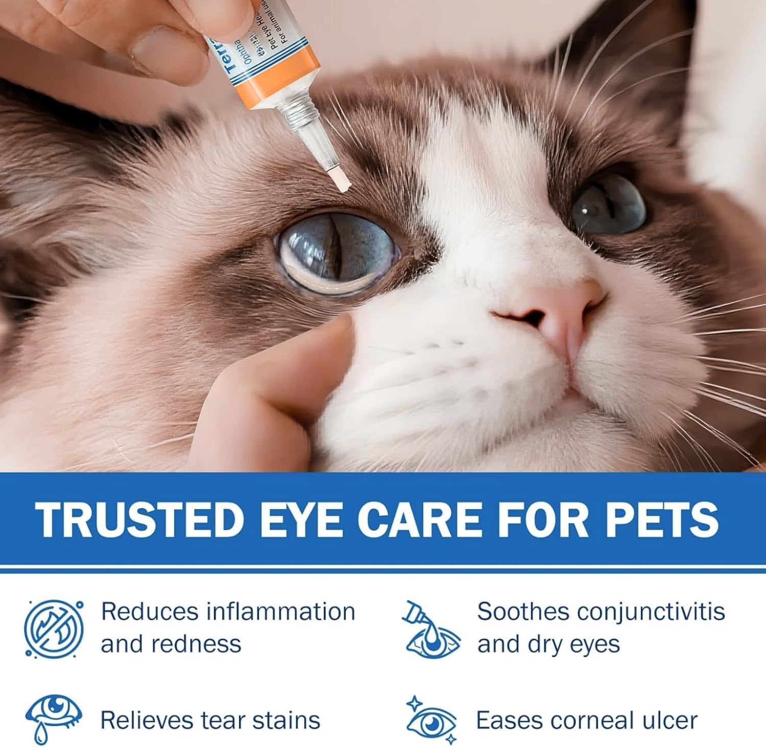 Pet Eye Care Ointment for Dogs, Cats, Cattle, Sheep, Horse, Bird 1/8 oz / 5 gr, 1 Tube