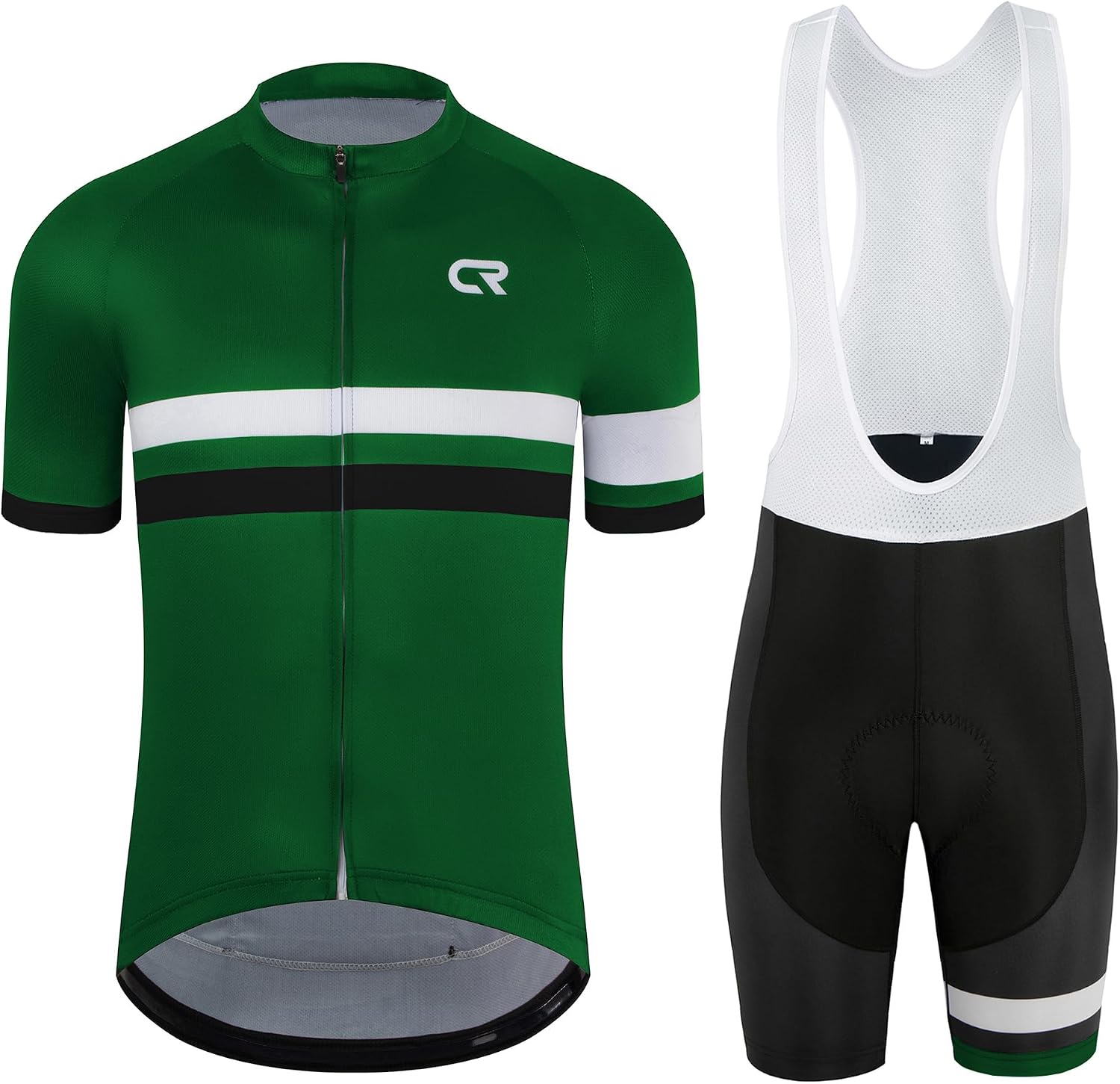 Coconut Ropamo CR Men's Cycling Jersey Set Road Bike Jersey Zipper Pocket Short Sleeves Cycling Kits Bib Shorts 3D Padded