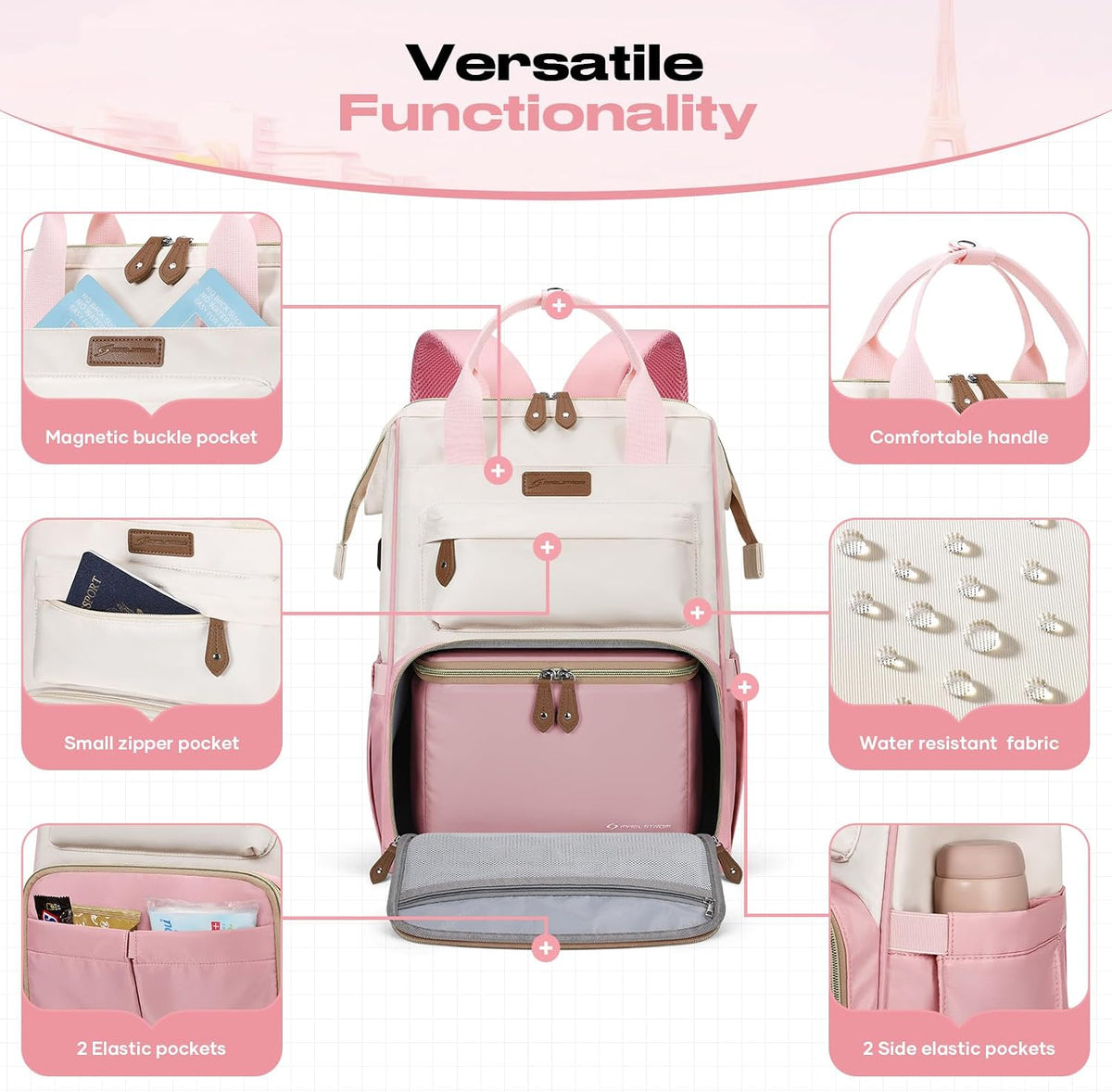 Maelstrom 15.6-17.3" Laptop Backpack with Lunch Box, Work Bag for Women Men