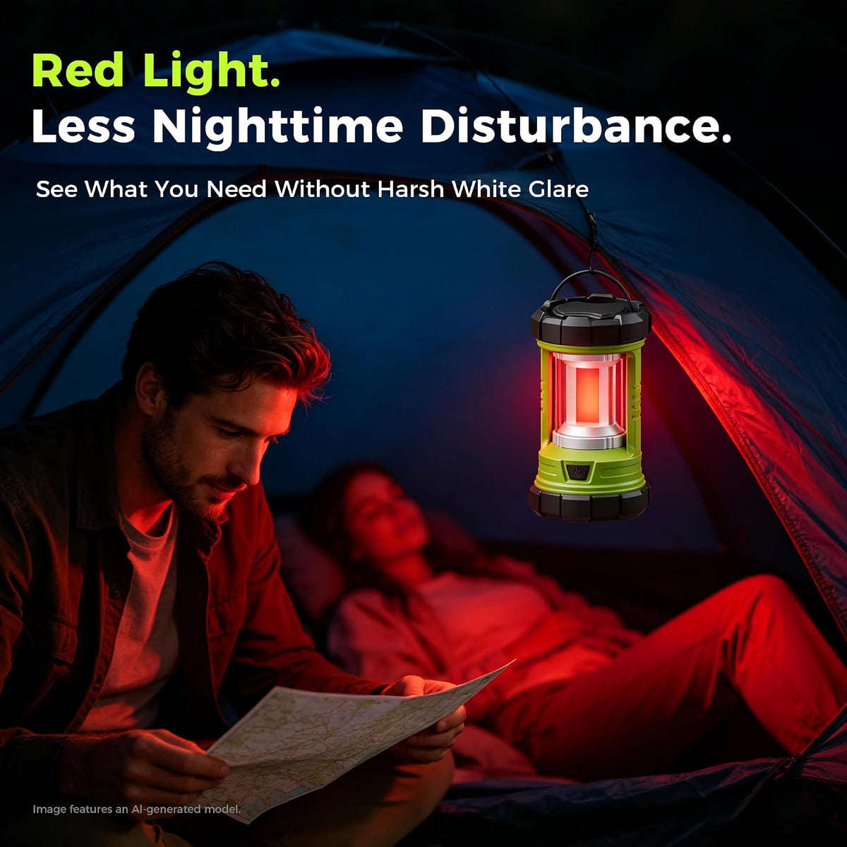 elesall Camping Lantern, 3000LM LED Rechargeable Battery Operated Lantern, 5 Light Modes, COB Waterproof Lantern Flashlight, Camping Light for Power Outage, Hurricane, Survival, Hiking