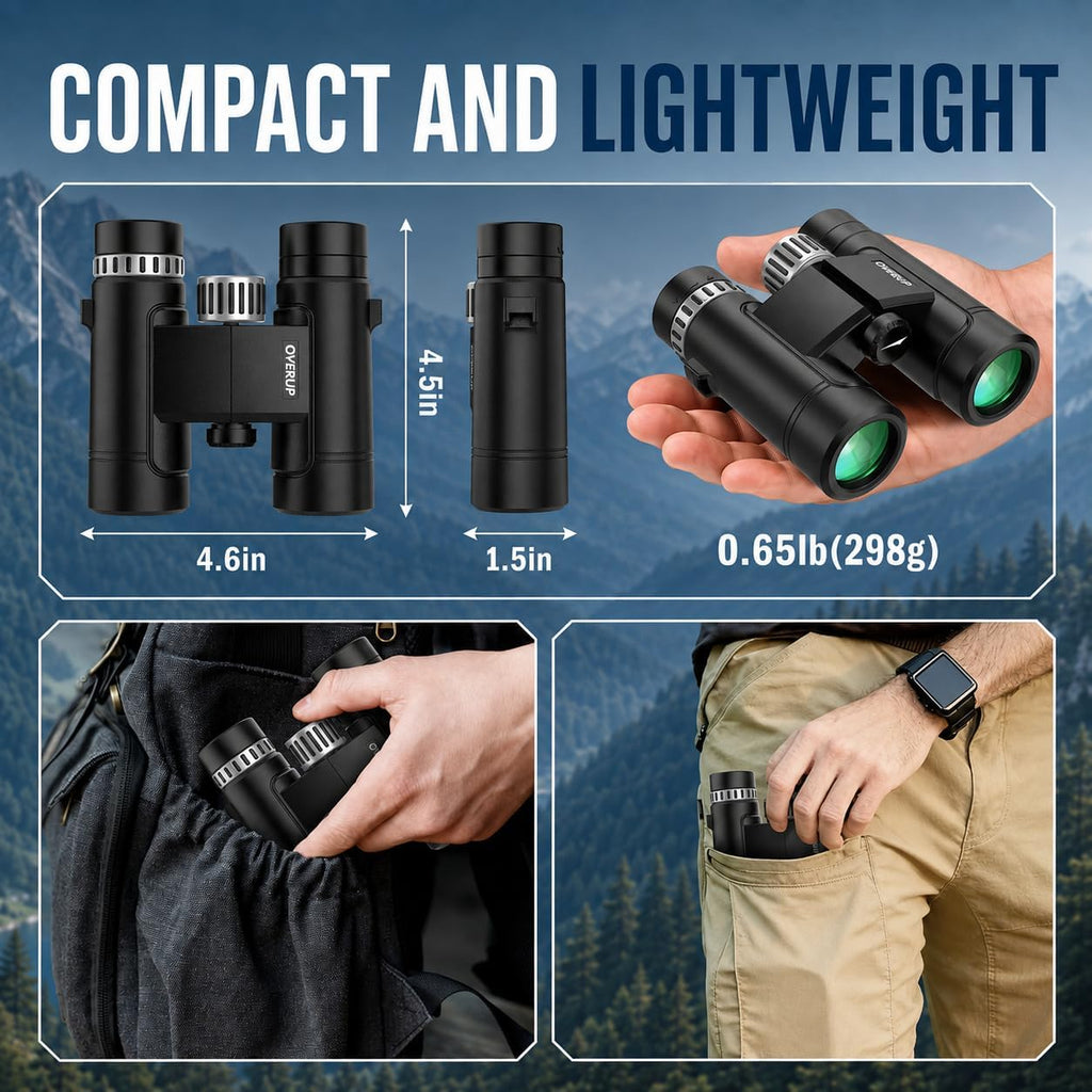 10x26 Compact Binoculars for Adults Travel Cruise Ship Birding Waterproof