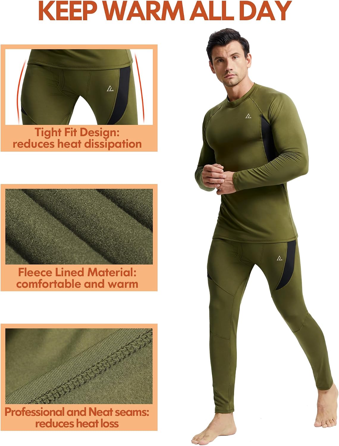 Mens Thermal Underwear Long Johns Base Layer Set Cold Weather 1/2/3 Pack