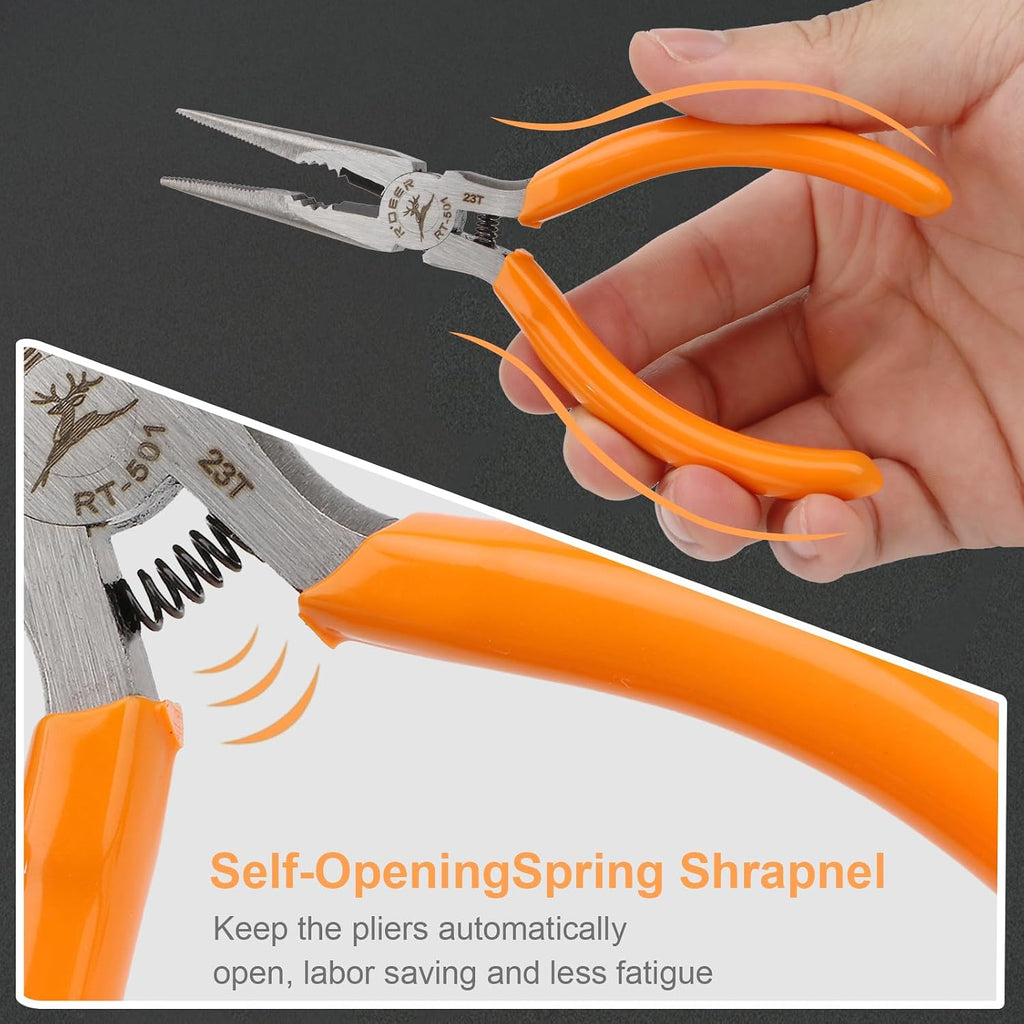 Rongon 5in Small Needle Nose Pliers,Long Nose Plier, Jewelry Plier Tool