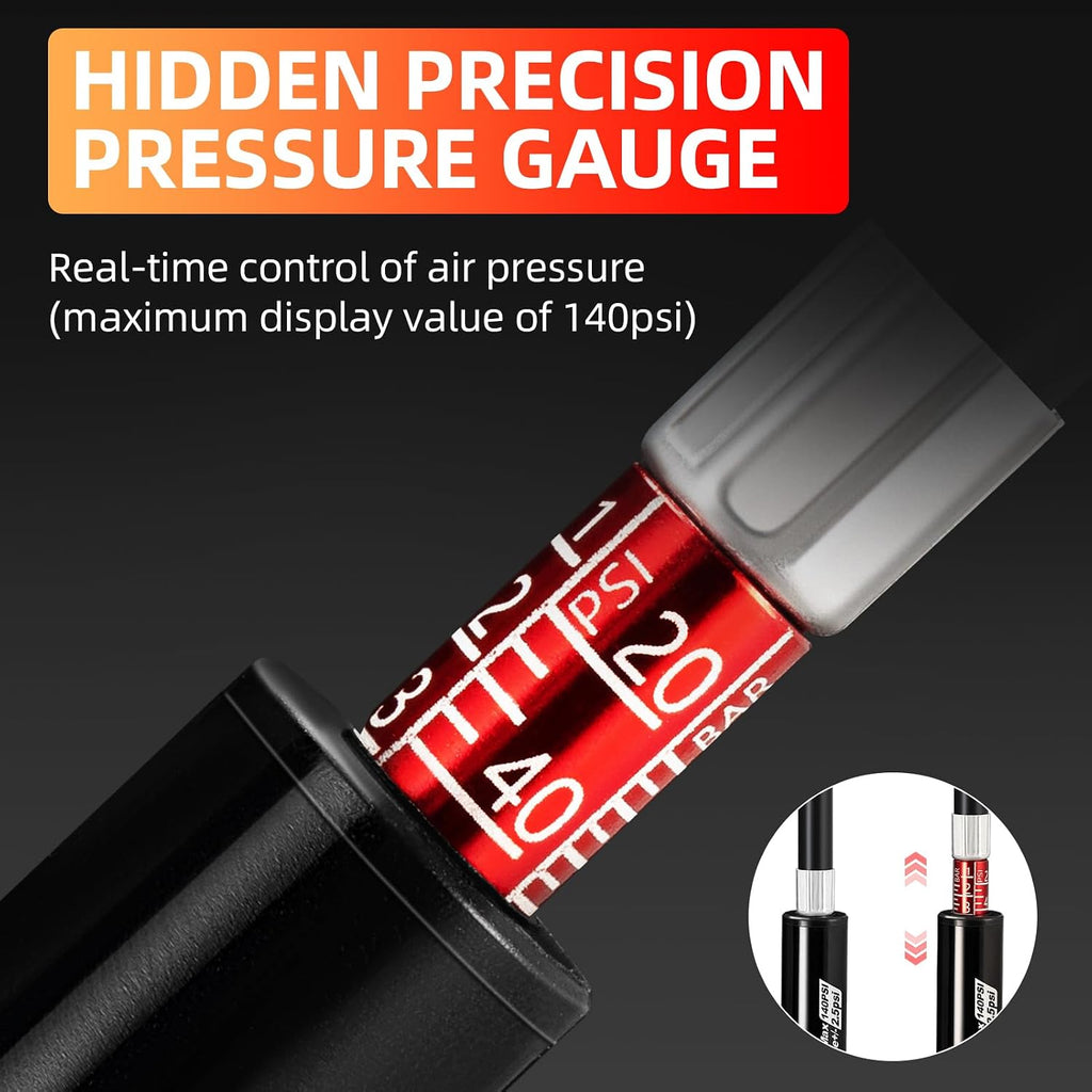 ROCKBROS 220PSI Mini Floor Pump with Hidden Pressure Gauge