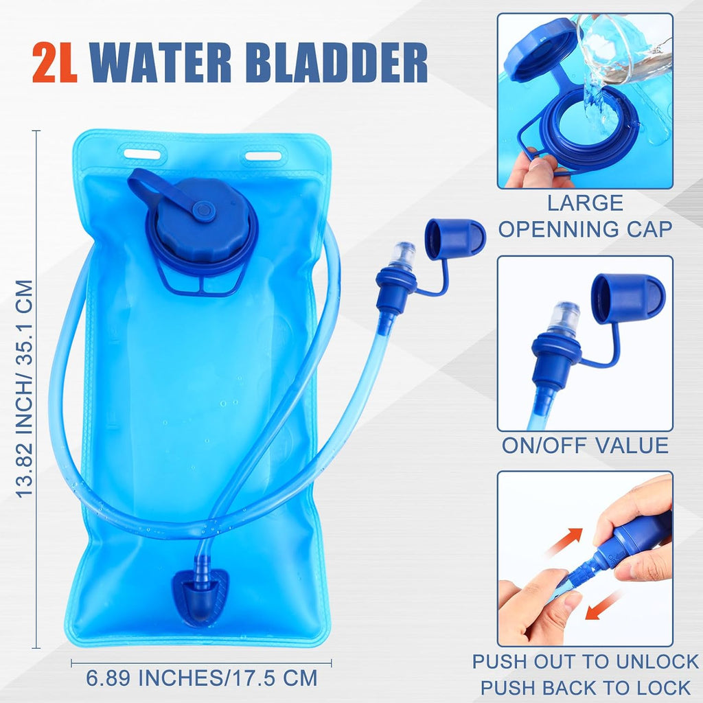 Chunful 2L Hydration Backpack Lightweight Water Bladder Pack