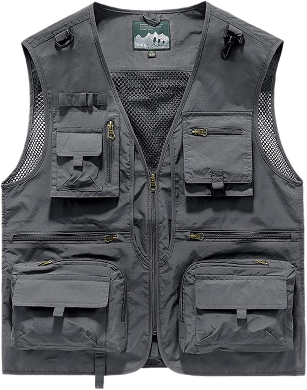 Gihuo Mens Fishing Vest Lightweight Utility Vests Cargo Outdoor Safari Travel Vest with Pockets