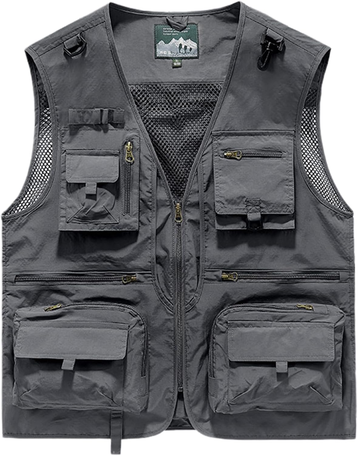Gihuo Mens Fishing Vest Lightweight Utility Vests Cargo Outdoor Safari Travel Vest with Pockets