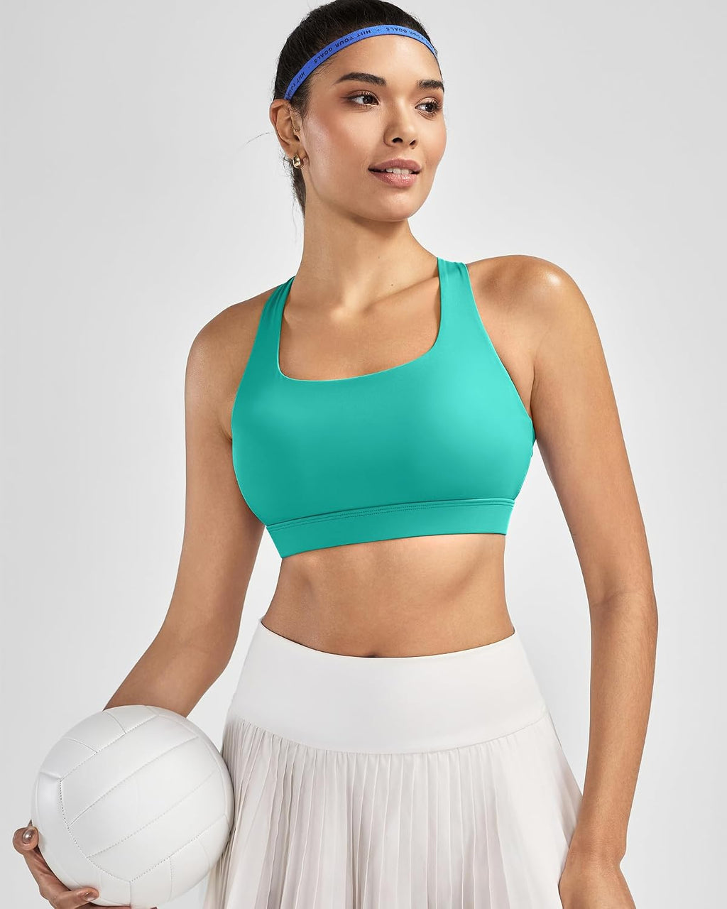 RUNNING GIRL Sports Bras for Women,Crisscross Back High Impact Sports Bra with Hook Closure Workout Supportive Bra