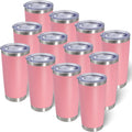 20oz Tumbler with Lid Stainless Steel Tumblers Insulated Mug Pink 12P