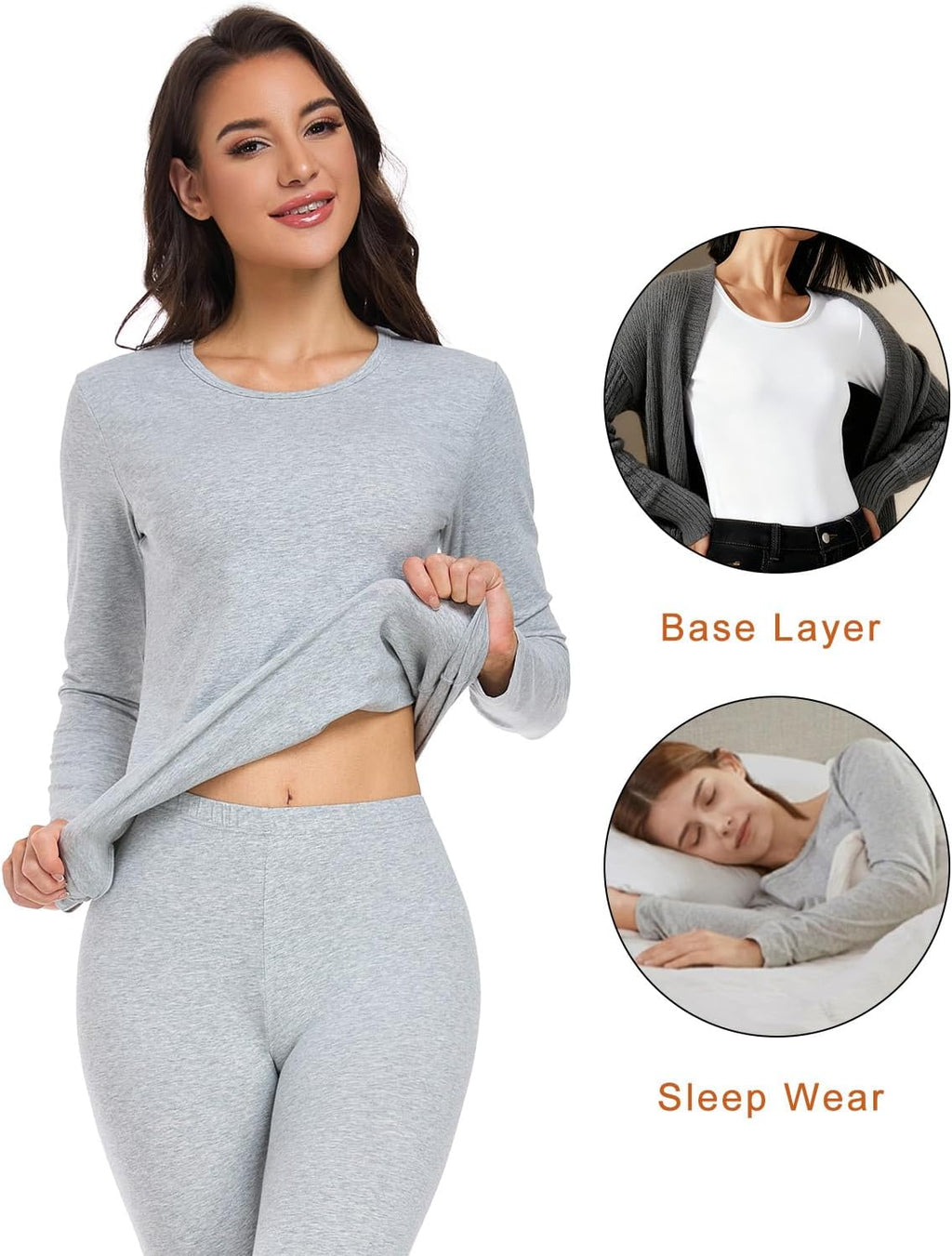 wirarpa Women's Cotton Thermal Underwear Set Long Johns Base Layer Set