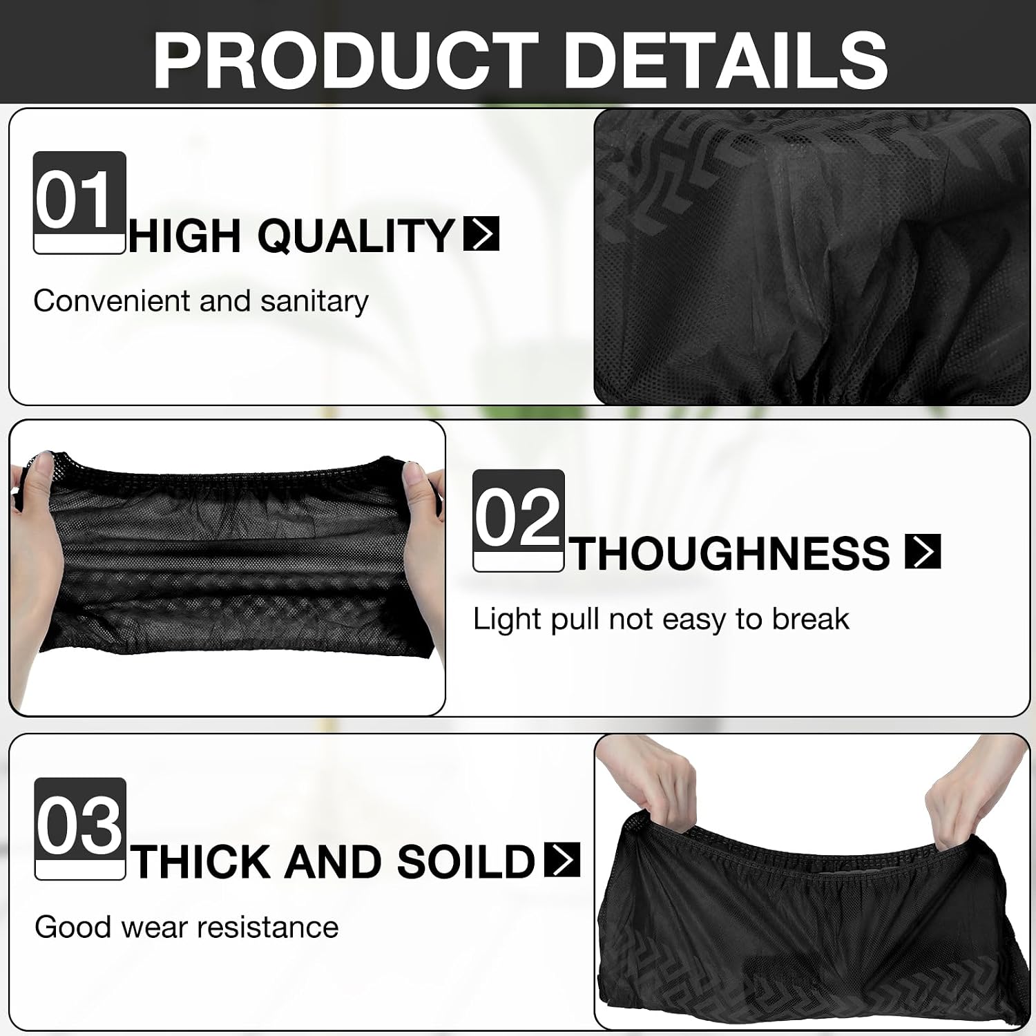 600 Packs Disposable Boot Shoe Covers Non Slip, Black