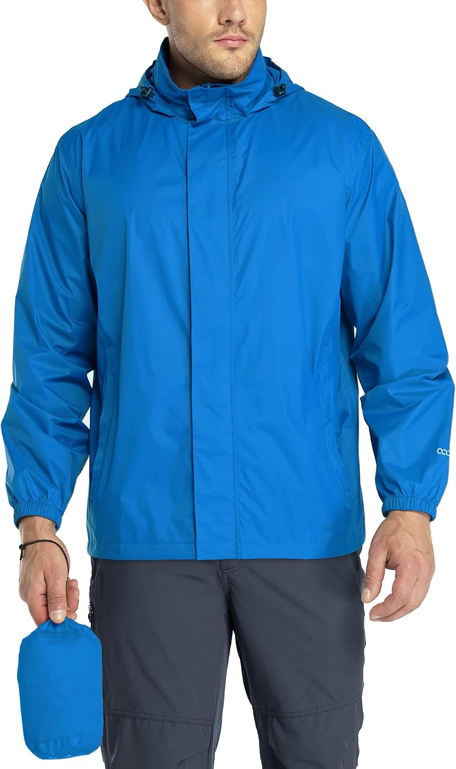 33,000ft Men's Packable Rain Jacket Lightweight Waterproof Golf Raincoat