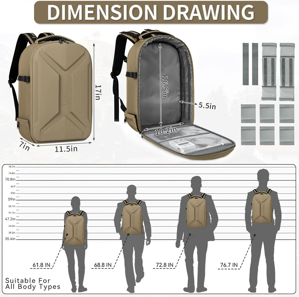 TORIBIO Large Hardshell Camera Backpack DSLR/SLR/Mirrorless Photography Bag