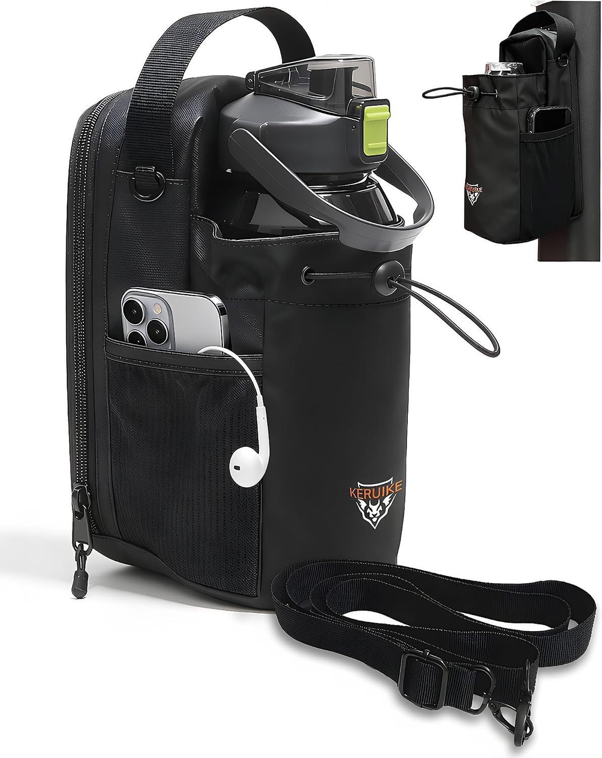 Magnetic Gym Bag Water Bottle Holder for 20-60oz Bottles, Tumblers