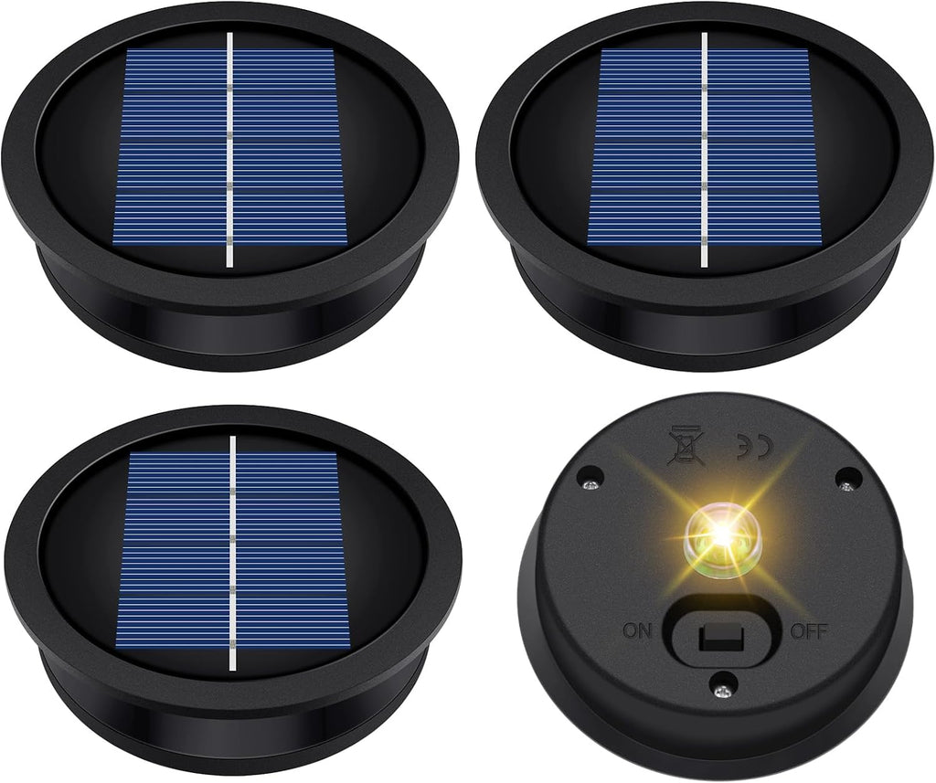 4 Pack Solar Light Replacement Top, 3.23 Inch Waterproof for Garden Lantern