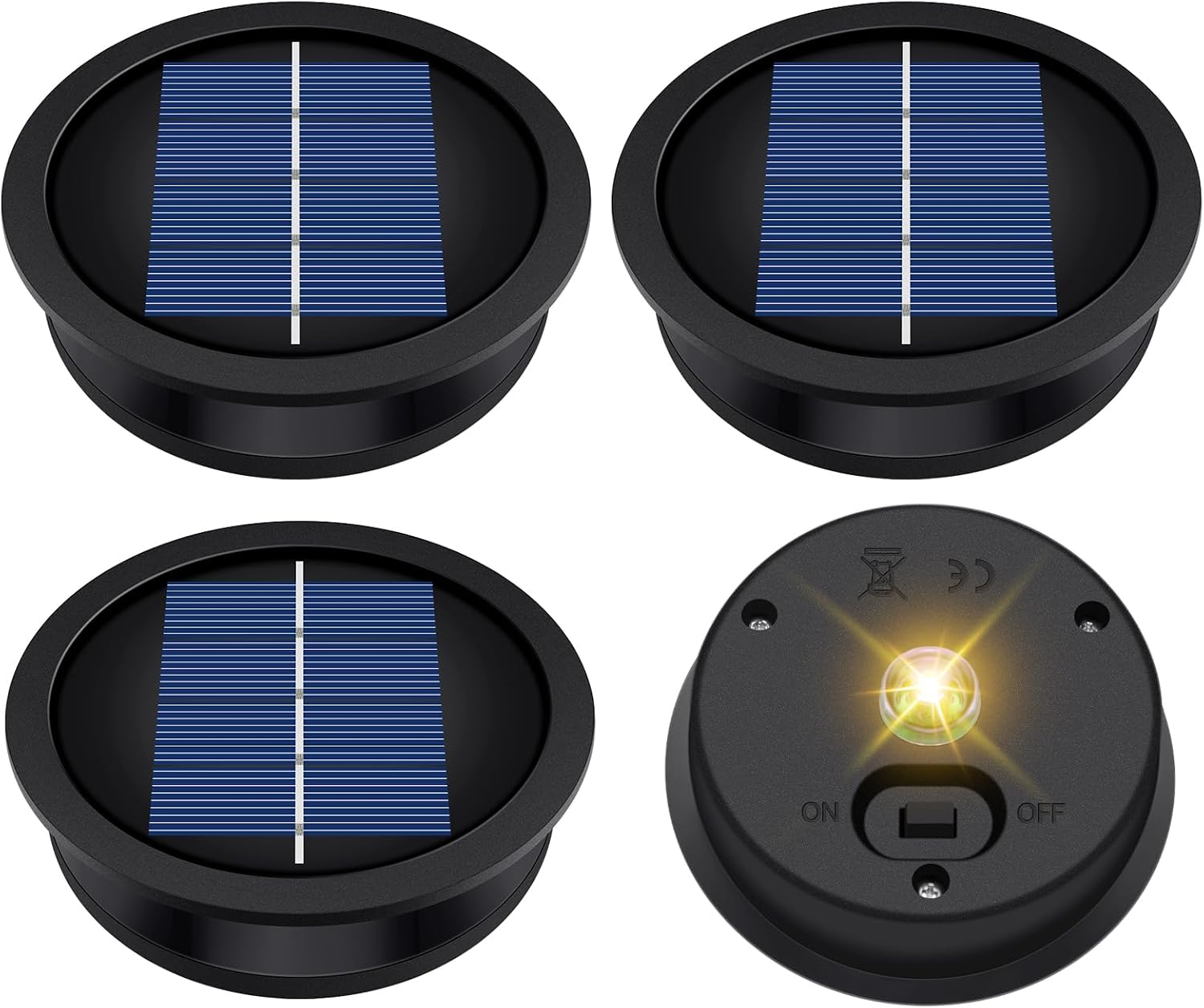 4 Pack Solar Light Replacement Top, 3.23 Inch Waterproof for Garden Lantern