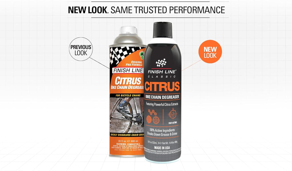 Finish Line Citrus Bike Degreaser – Biodegradable, Non-Toxic Formula with Orange Peel Extracts, Penetrates Deep and Dilutes for Versatile Cleaning, 1 Gallon