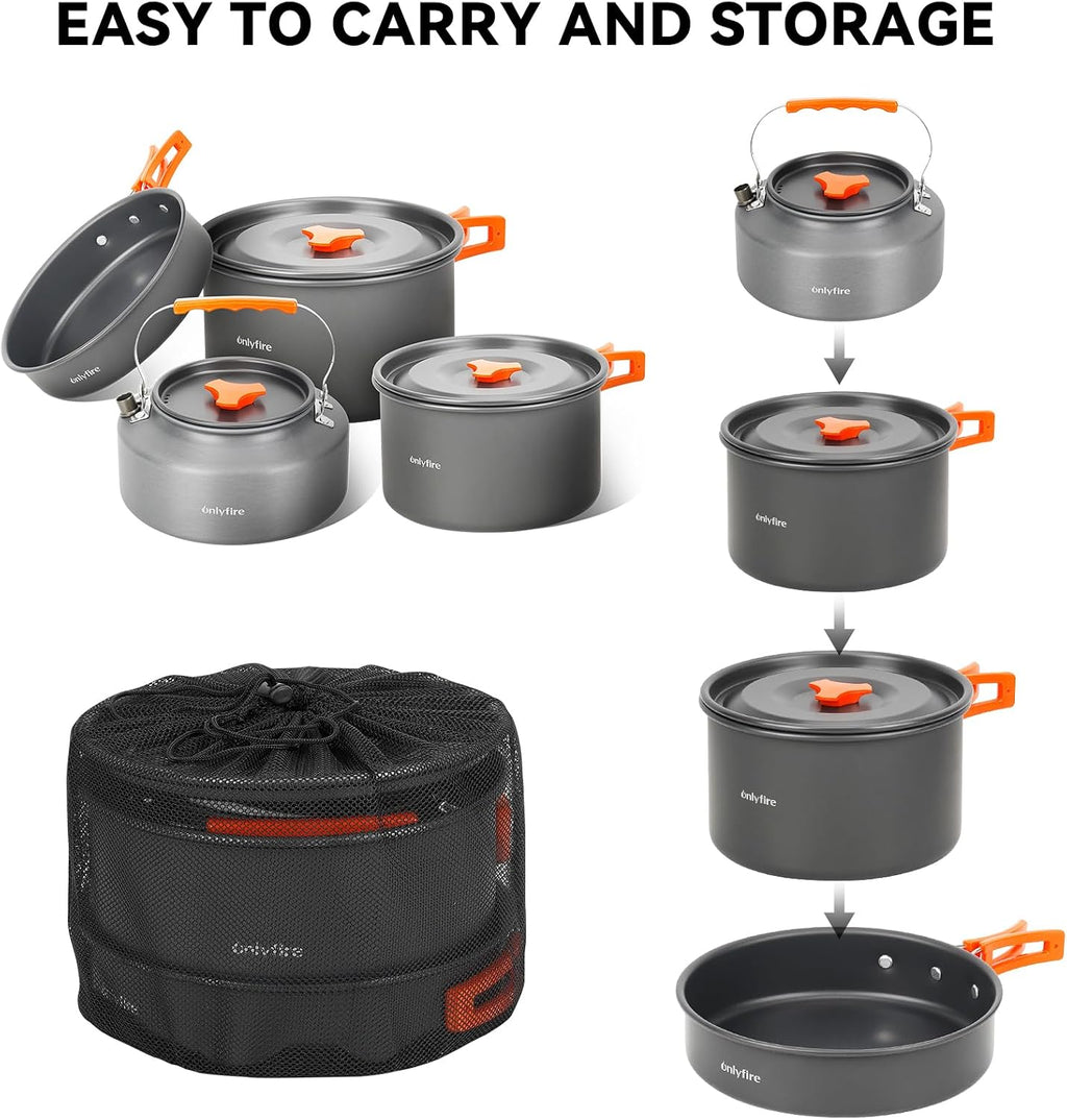 ONLYFIRE OUTDOOR LIVING 15 PCs Camping Utensils Cookware Set, CT605