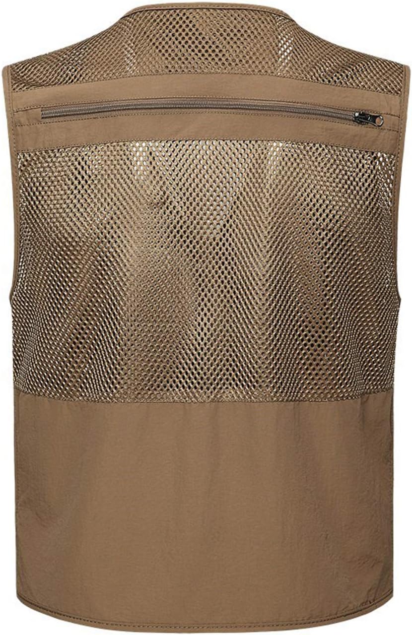 Lentta Men's Fishing Vest Summer Outdoor Lightweight Work Photo Vest 16 Pockets