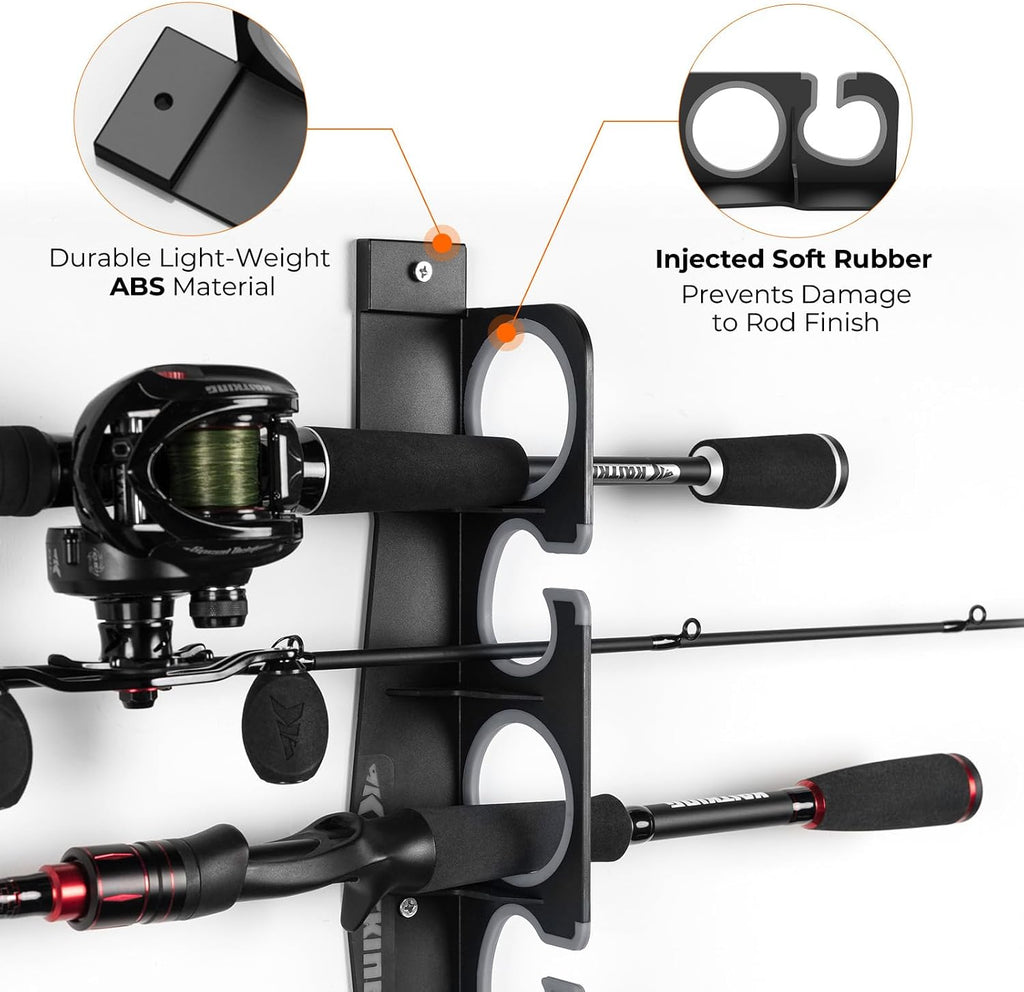 KastKing Horizontal Fishing Rod Holder, Gray, 1 Pack