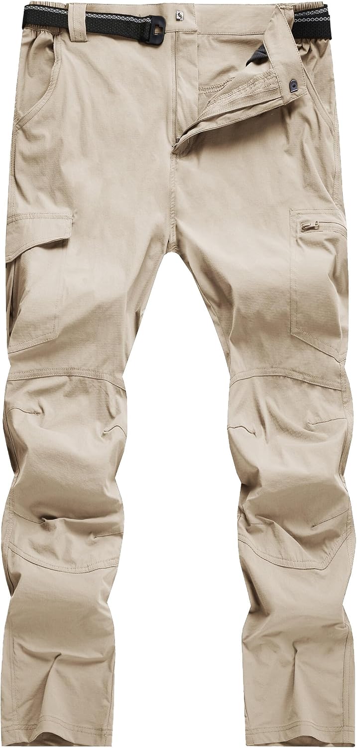 Men's Cargo Work Hiking Pants Lightweight Water Resistant Quick Dry Fishing Travel Camping Outdoor Breathable Multi Pockets