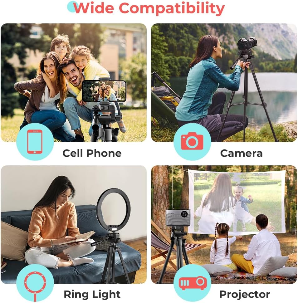 UBeesize 64'' iPad Tripod for iPhone and Camera with Remote & Carry Bag