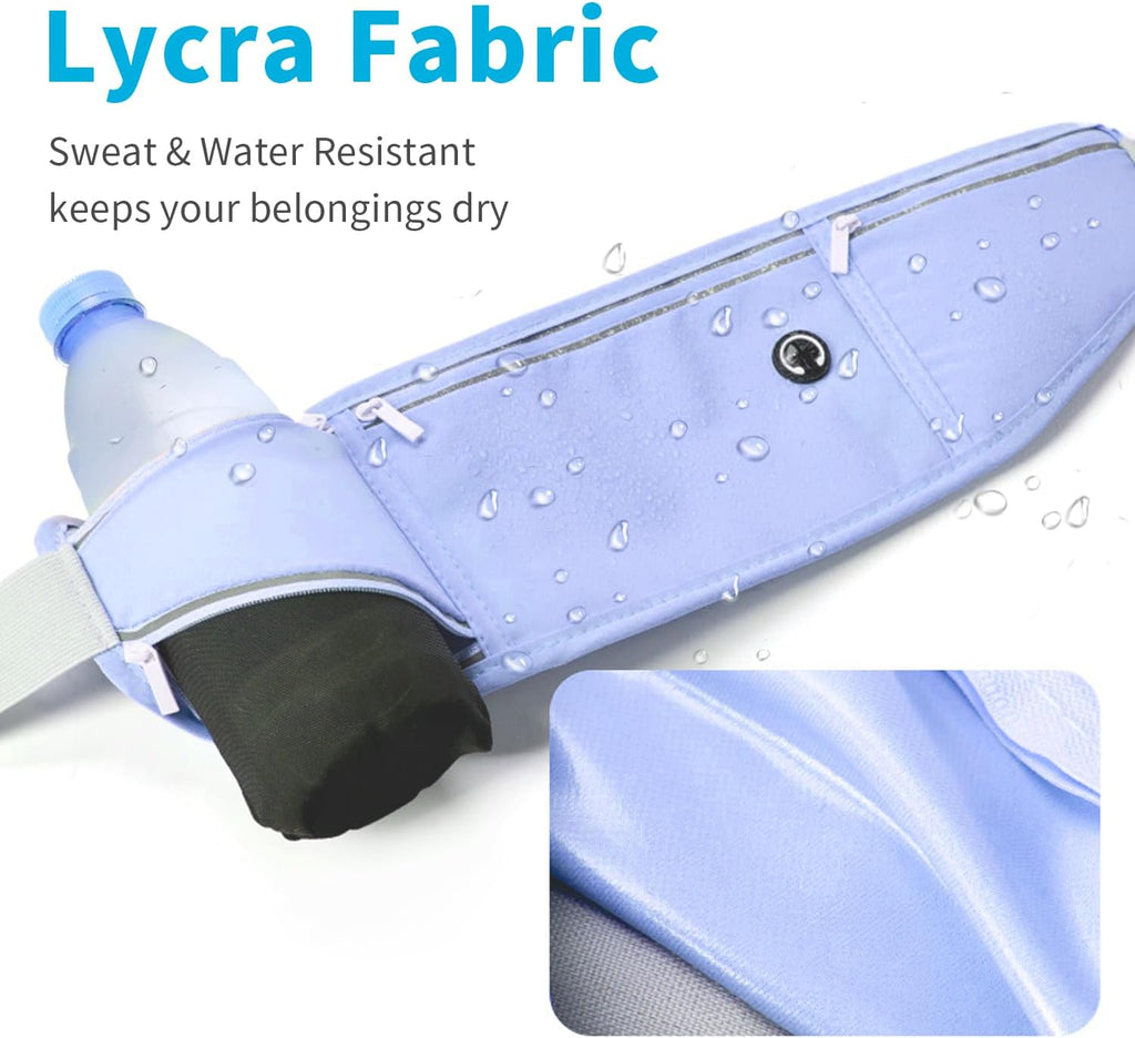 Slim Running Belt for Women Men,Runners Fanny Pack Phone Holder,Money Belt,Running Gear Accessories,with 3 Pockets (Jet Blue)