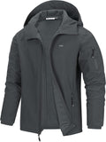 33,000ft Men's Hooded Fleece Lined Rain Shell Jacket Waterproof Lightweight