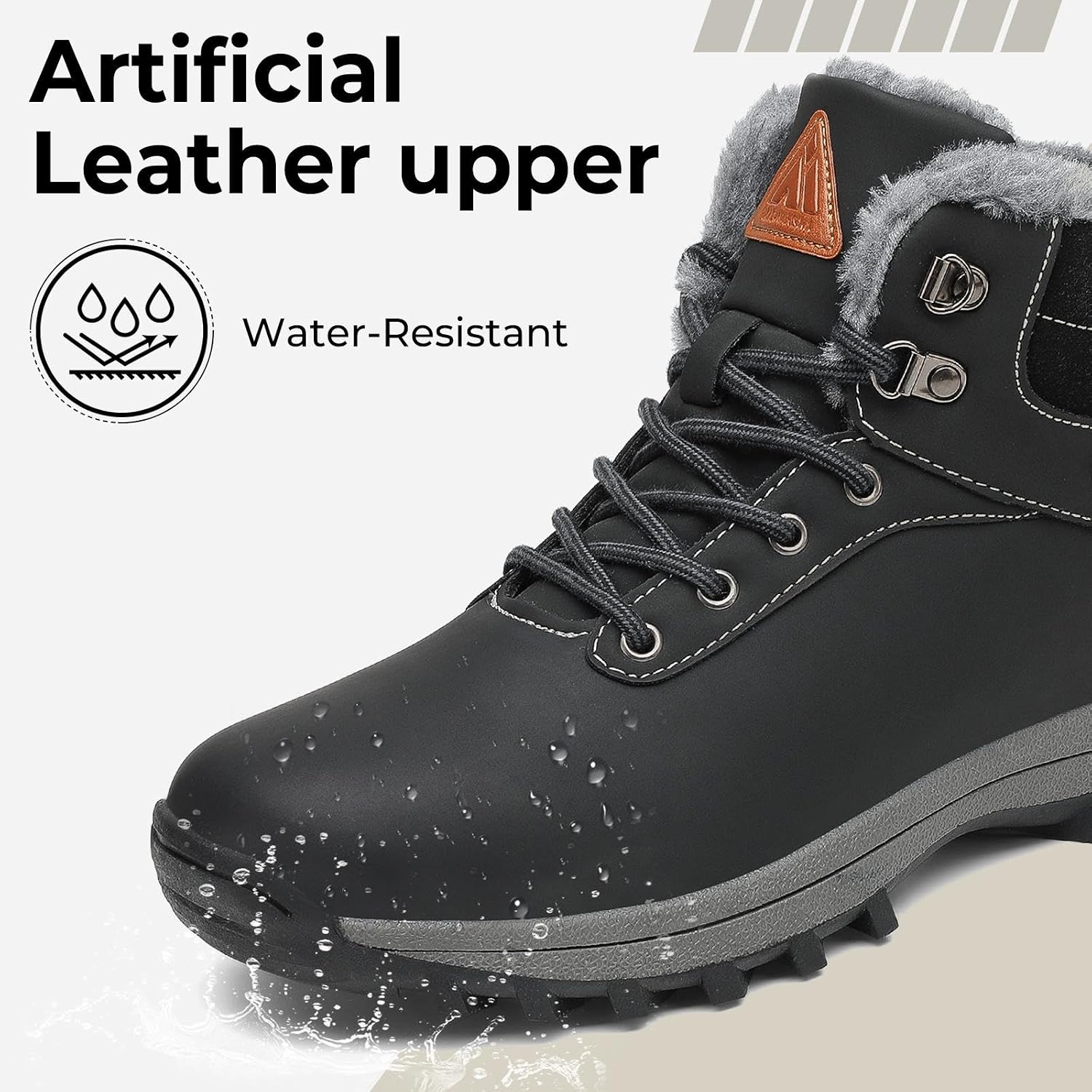 Mishansha Men's Waterproof Snow Boots, Warm Winter Boots
